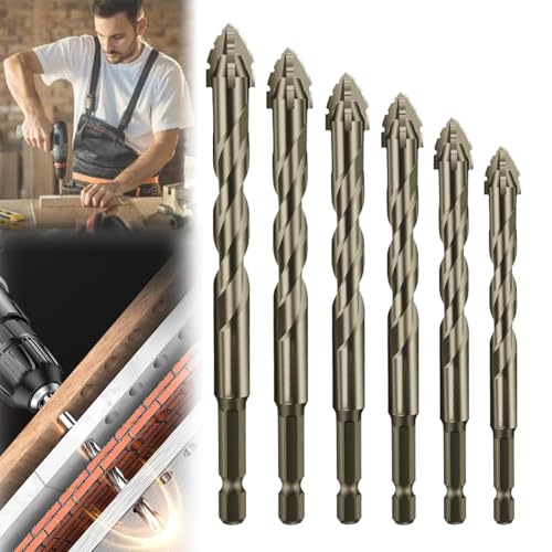 ZANWANXIN New Four-Flute Sawtooth Eccentric Drill Bit, Eccentric Drill Bit Set, High-Strength Eccentric Twist Drill Bit, Titanium-Coated Design Drill Bit, Efficient Drill and Tap Set (4+5+6+8+10+12mm) von ZANWANXIN