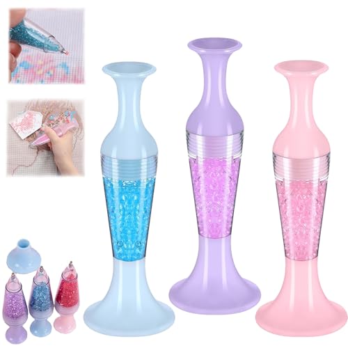 ZANWANXIN Painting Flower Pot Shape Point Drill Pen, 5d Diamond Vase Pen Nail Point Pen, DIY Crafts Cross Stitch Embroidery Sewing Diamond Art Accessories, 3Pcs Pens Vase Point Drill Pen (Colorful) von ZANWANXIN