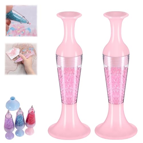 ZANWANXIN Painting Flower Pot Shape Point Drill Pen, 5d Diamond Vase Pen Nail Point Pen, DIY Crafts Cross Stitch Embroidery Sewing Diamond Art Accessories, 3Pcs Pens Vase Point Drill Pen (Pink) von ZANWANXIN