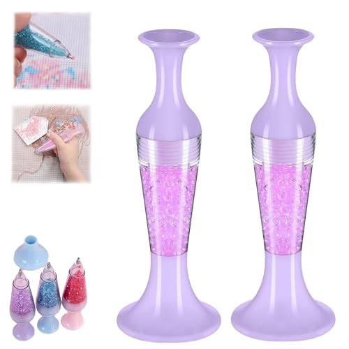 ZANWANXIN Painting Flower Pot Shape Point Drill Pen, 5d Diamond Vase Pen Nail Point Pen, DIY Crafts Cross Stitch Embroidery Sewing Diamond Art Accessories, 3Pcs Pens Vase Point Drill Pen (Purple) von ZANWANXIN