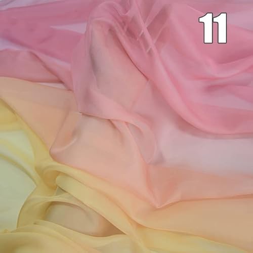 1/2/3/5M Regenbogen Farbverlauf Dünne Chiffon Stoff Organza Tüll Stoff Für DIY Alten Stil Hanfu Kleid Bühne Kostüm Dekor von ZANZER