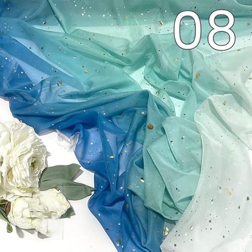 ZANZER 100 * 150cm Regenbogen Farbverlauf Chiffon Stoff 30D Organza Tüll Stoff Für DIY Alten Stil Hanfu Hochzeit Kleid bühne Dekor von ZANZER