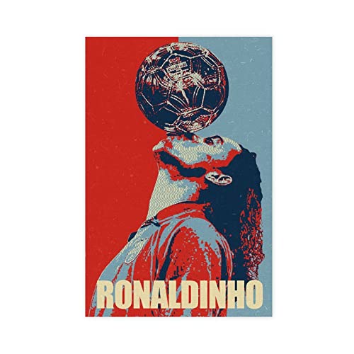 ZAPORA Ronaldinho 3 Leinwand-Poster, Wandkunst, Dekordruck, Bild, Gemälde für Wohnzimmer, Schlafzimmer, Dekoration, ungerahmt, 30 x 45 cm von ZAPORA