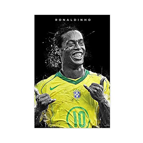 ZAPORA Ronaldinho Poster auf Leinwand, Wandkunst, Dekordruck, Bild, Gemälde für Wohnzimmer, Schlafzimmer, Dekoration, ungerahmt, 50 x 75 cm von ZAPORA