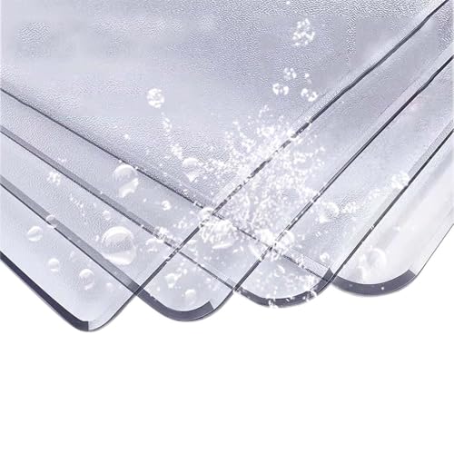 ZARBAILRE PVC Plastik-Tischdecken 100x100cm, Abwaschbar Tischdecke, Klar Weiche Glas Tischdecke, Wasserdicht Ölbeständig, für Schreibtisch-Tisch-Pads Rechteck-Tabellenabdeckungen von ZARBAILRE