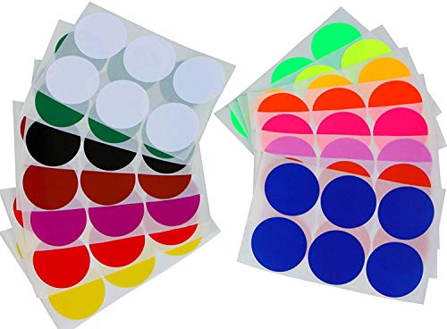 Farbige Punkte, Punkt-Aufkleber 14 Farben 120 Klebepunkte Runde Dot Aufkleber für Farbkodierungskalender, DVDs von ZARRS