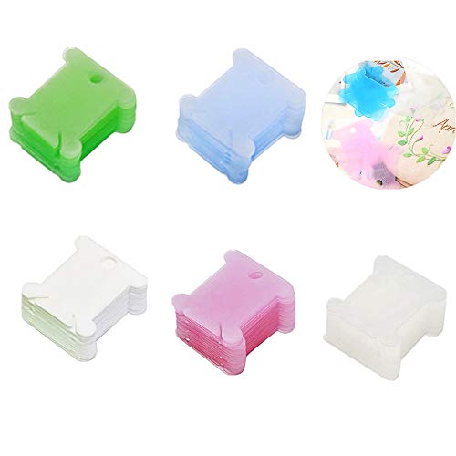 ZARRS Floss Bobbins Card Set - 100 Stück | Premium PET-Material | 5 Farben | Effizienter Organizer für Nähmaschinenspulen von ZARRS