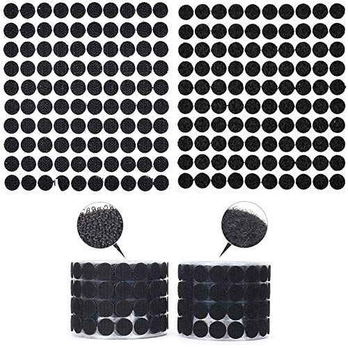 ZARRS Klettpunkte Black Magic, 200 STK. Selbklebende Klett-Kunst, 15mm für Home, Schule & Büro, 100% Haftstarke Pärchen, Schwarz von ZARRS