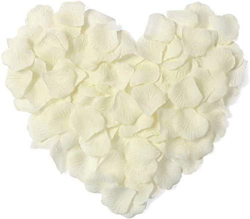 ZARRS Rosenblüten,3000er Pack Silk Künstliche Blütenblätter für Hochzeit Valentinstag Romantische Kunst Dekoration Konfetti Weiß von ZARRS