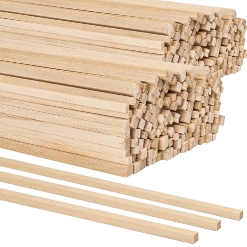 Balsaholzstäbchen, 30,5 cm, quadratische Holzdübel, Hartholzdübel, unlackierte Holzstreifen für DIY-Formen, Bastelprojekte, 320 Stück von ZAUGONTW