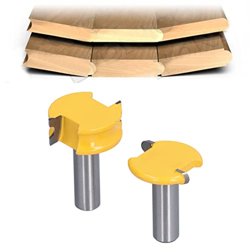 1/2in Router Bit Eingestellt , Mikropartikel Grad Schneider T Typen Zungen Rillen Kit mit : 38 mm Schneiderkopf und Legierungsrouter Bit . Kommt mit 2 PCS Router Bit für (1/2 von ZAWELIYO