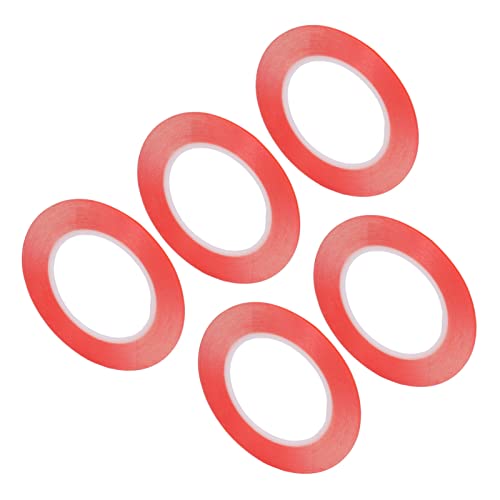 ZAWELIYO 5 Stück Doppelseitiges Klebeband, Robustes, Abnehmbares, Superklebendes PET Zum Basteln, Geschenkverpackungen, Rot, Befestigungsband für Hochzeitsauto, Haken (5mm) von ZAWELIYO