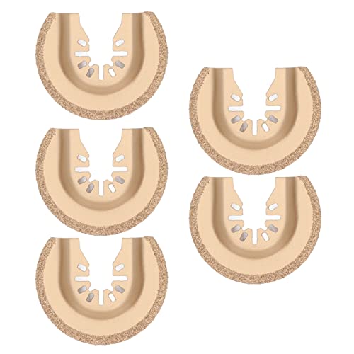 ZAWELIYO 5PCS Halbrundes Oszillierendes Sägeblatt, Verschleißfestes, Einschneidendes Oberflächenelektrophorese-Oszillationswerkzeug Zum Polieren von Steinfliesen, Beton, Golden von ZAWELIYO