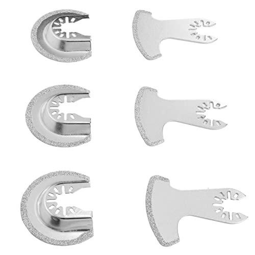 ZAWELIYO 6-teiliges Segment-Oszillierklingen-Set, Betonfliesen-Keramikschleifen mit Oszillierendem Holzbearbeitungszubehör, Hartmetallklingen, Kompatibel mit, Chicago von ZAWELIYO