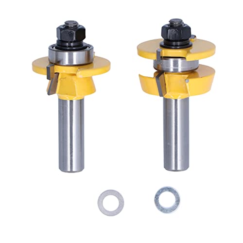 Zaweliyo 2pcs Router Bit , Metallfräsenschneidemittel Schneidwerkzeug Set Kit Holzbearbeitungswerkzeuge für Holz , MDF , Sperrholz , Panel , Weichholz , Hartholz (1/2 Zoll Ballventil) von ZAWELIYO