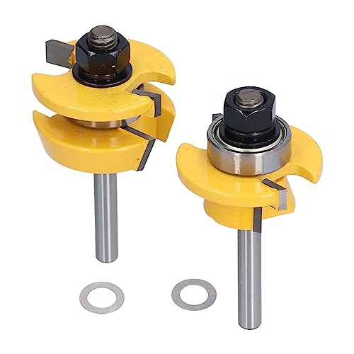 Zaweliyo 2pcs Router Bit, Metallfräsenschneidemittel Schneidwerkzeug Set Kit Holzbearbeitungswerkzeuge für Holz, MDF, Sperrholz, Panel, Weichholz, Hartholz (1/4 Zoll Ballventil) von ZAWELIYO