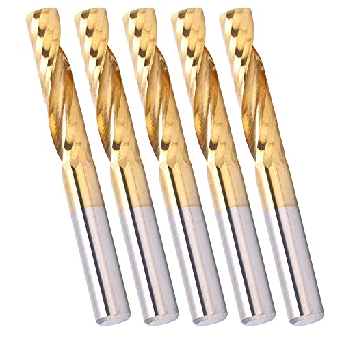 Zaweliyo 5pcs CNC Metall Spiral Router Bit Milling Cutter Set , CNC Router Bits Set , Schleiffähigkeit mit Hoher Toleranz , Poliertes Schneiden für Aluminium Messingkupfer , von ZAWELIYO