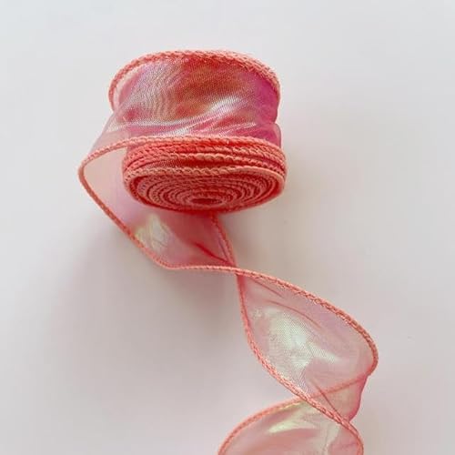 10 Yards 4 cm Regenbogen Fischschwanz Garn Spitzenbänder Wellenrand Seidenorganza Chiffonband DIY Geschenkverpackung Haar Nähen Dekoration von ZAWR