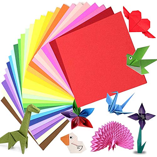 Origami Papier 200 Blatt, Doppelseitiges Origami-Papier Bunt Bastelpapier Papier für Kinder Erwachsene, 15 x 15 cm/6 Zoll 20 Farben Faltpapier Origamipapier Set für DIY Kunst Handwerk Dekorationen von ZAWTR