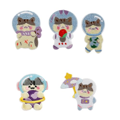 ZAYIUKI 5 Stück Cartoon-Katzen-Aufnäher zum Aufbügeln, Applikationen, Astronauten-Abzeichen, Patches, Stickereien für Kleidungsdekoration ZAYIUKI 5 Stück Cartoon-Katzen-Aufnäher zum Aufbügeln, Applikationen, Astronauten-Abzeichen, Patches, Stickereien für Kleidungsdekoration von ZAYIUKI