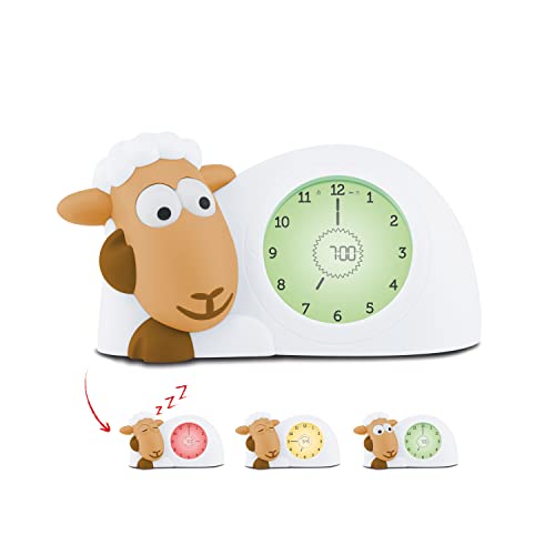 ZAZU Sam The Lamb Uhr – Schlafcoach Uhr und Nachtlicht für Kinder | Bringt Ihrem Kind mit visuellen Indikatoren bei, wann es aufwachen soll | Einstellbare Helligkeit | Automatische Abschaltung (Camel) von ZAZU