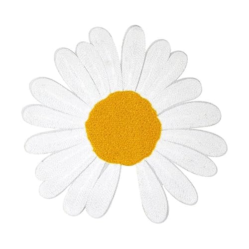 ZAZUZU 28/10 cm 5 Stück Sonnenblumen-Pailletten-Applikation groß zum Aufbügeln Blume für Kleidung Pailletten-Patches für Jeans zum Aufnähen Pailletten-Stickerei-Patches von ZAZUZU