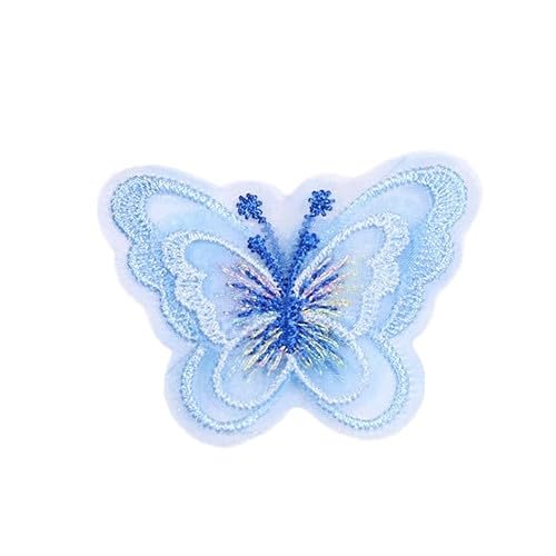 ZAZUZU 5 x 4 cm 50 Stück kleine Stickerei-Aufnäher mit Schmetterlingen zum Aufbügeln chinesische Applikationen für Kleidung große Aufnäher für Jeans Jacke von ZAZUZU