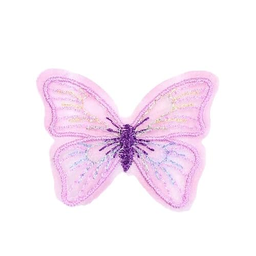 ZAZUZU 50 Stück 5 x 4 cm Schmetterlings-Stickerei-Aufnäher Spitzenapplikation zum Aufbügeln für Kleidung große Aufnäher für Jeans Jacke von ZAZUZU