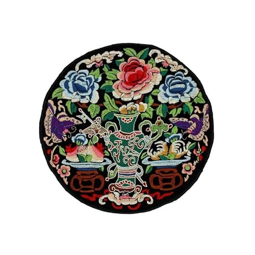 ZAZUZU Aufnäher mit chinesischem Muster Drachen-Stickerei Durchmesser 20–25 cm 5 Stück zum Aufbügeln chinesische Applikationen für Kleidung große Aufnäher für Jeans Jacke von ZAZUZU
