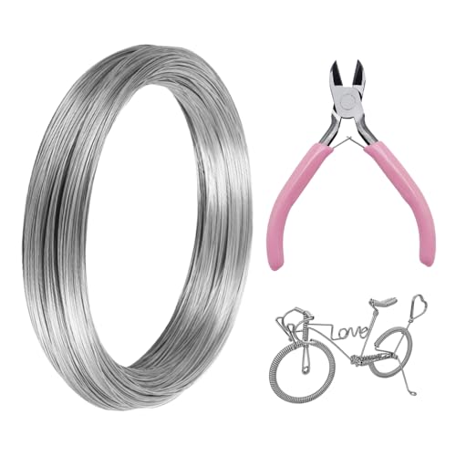 1 stück 70m Bastelschnur und 1 Stück rosa Werkzeugzange, 0,8 mm Bastelschnur, Metalldraht, Schmucklinie, biegsame Metallschnur, Modellierschnur, dekorative Linie, DIY-Zubehör von ZBHDEYG