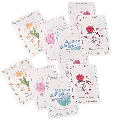 ZBIianxer 10pcs Cartoon Kaninchen Muster Message Card Für Verschiedene Anlässe Schöne Kleine Notizkarte Geburtstagskarten von ZBIianxer