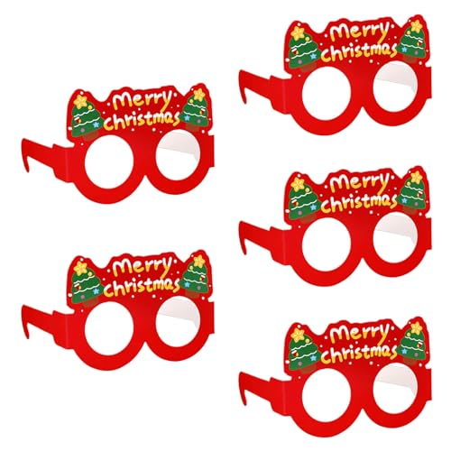 ZBIianxer Festliche dekorative Weihnachtsbrillen-Set, 5 Stück, Papierbrillen für Feiertage, Kostüm-Dekoration, Cosplay-Zubehör, Kostümdekoration von ZBIianxer