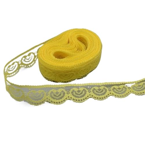 Vintage-Spitze Spitzenband, 10 Yards Schöne Band 23MM Spitze Trim Stoff DIY Bestickt Weiß Spitze Verzierungen(Yellow) von ZBORAVPIX