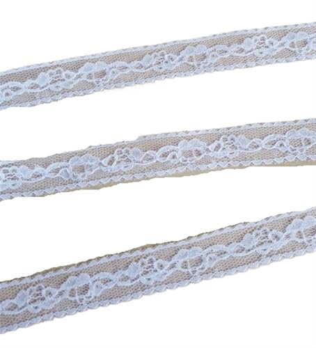 Vintage-Spitze Spitzenband, 10 Yards besticktes Netz weiß schwarzes Spitzenbesatzband(White Width 22mm) von ZBORAVPIX