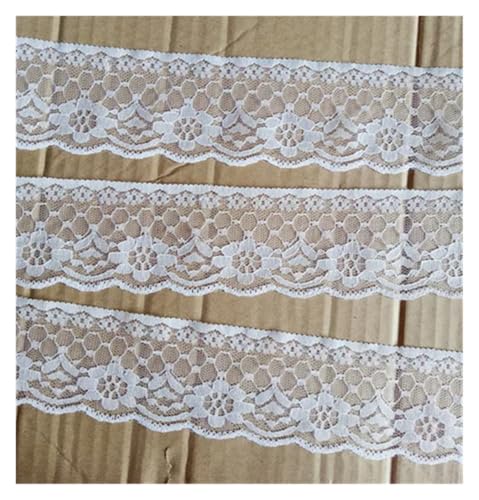 Vintage-Spitze Spitzenband, 10 Yards besticktes Netz weiß schwarzes Spitzenbesatzband(White Width 60mm01) von ZBORAVPIX