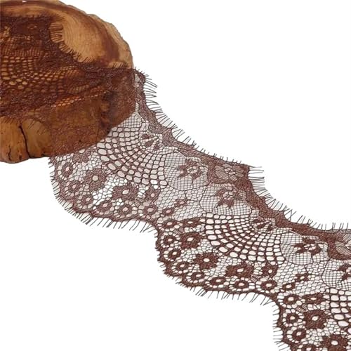 Vintage-Spitze Spitzenband, 3 Yards DIY Lace Fabric 9.5cm Webbing Embroidered Ribbon(Brown) von ZBORAVPIX