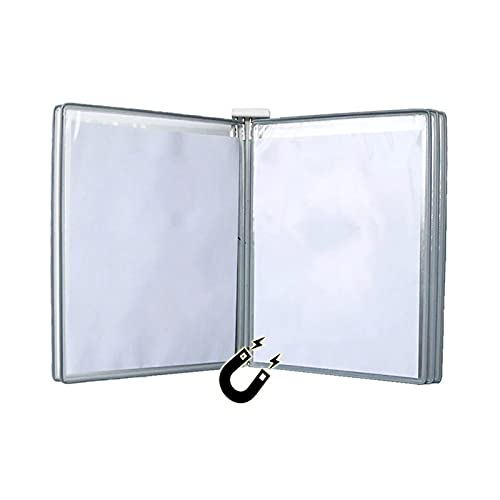 Wandmontiertes Poster Flip Book Display， Aktenordner A3, Wandordner - A3 [16,53 Zoll × 11,69 Zoll], 10 Taschen, an Metallvorrichtung befestigt(Gris) von ZBORAVPIX