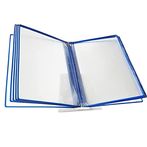 Wandmontiertes Poster Flip Book Display， Mit 10 A4-Taschen Katalog-Organizer for Beratung und Präsentation(Blue) von ZBORAVPIX