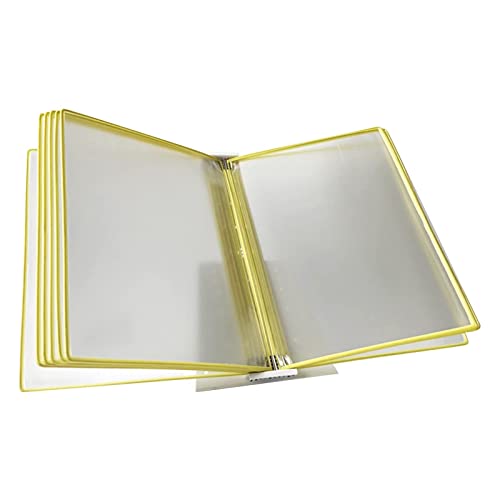 Wandmontiertes Poster Flip Book Display， Mit 10 A4-Taschen Katalog-Organizer for Beratung und Präsentation(Yellow) von ZBORAVPIX