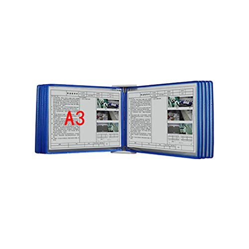 Wandmontiertes Poster Flip Book Display， mit 10 Paneelen und 20 Taschen Hängender Wandordner-Organizer for Dokumente im A3-Format, PVC und Metall, 45 x 32 x 8 cm(K) von ZBORAVPIX