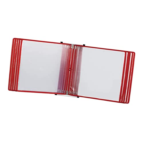 Wandmontiertes Poster Flip Book Display， mit 10 doppelseitigen Taschen, Dokumenten-Organizer aus PVC und Metall(Red) von ZBORAVPIX