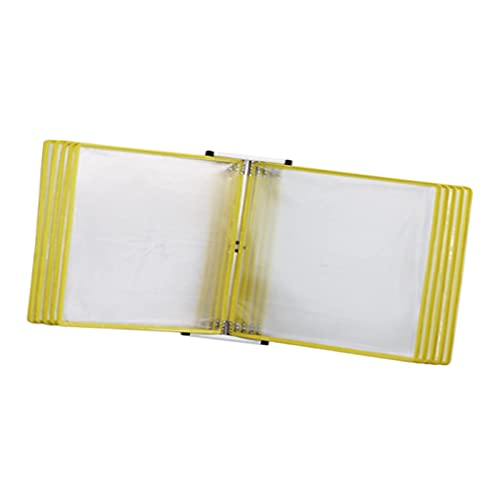 Wandmontiertes Poster Flip Book Display， mit 10 doppelseitigen Taschen Wandhalterung Dokumenten-Organizer Ordner(Yellow) von ZBORAVPIX