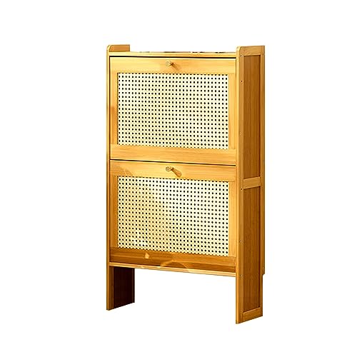 ZBORAVPIX Schlanker Schuhschrank, for den Hausschrank Flur Freistehendes Rattan-Schuhregal(Primary Color,50cm) von ZBORAVPIX