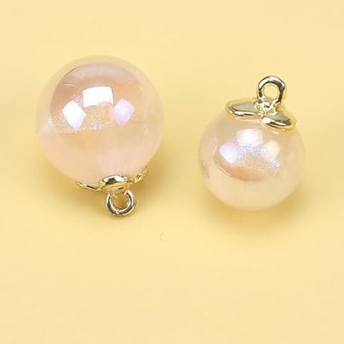 ZCHNB 10 Stück 10/12 mm bunte Meerjungfrau-Perlenknöpfe aus Metall zum Nähen von Perlenknöpfen für Strickjacken Perlenschaftknopf Perlenanhänger von ZCHNB