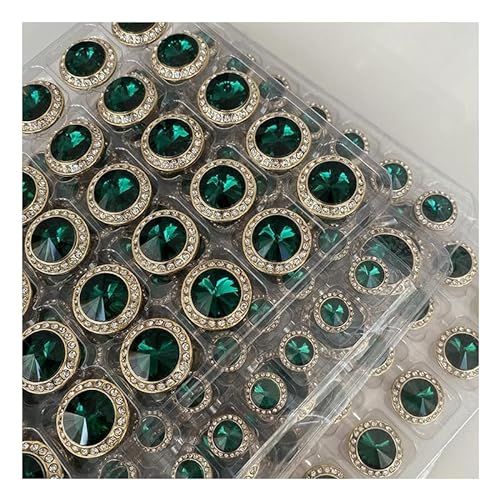 ZCHNB 10 Stück 12/15/18/20/23 mm runde Sonnenblumen-Metall-Strass-Ösenknöpfe Strass-Knöpfe für Mäntel Strass-Knöpfe Strickjacken von ZCHNB