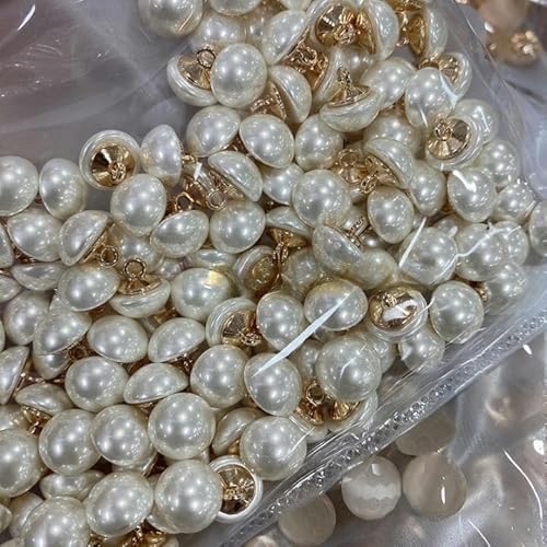 ZCHNB 10 Stück 12 mm runde Perlen-Ösenknöpfe rosa Perlenknöpfe für Strickjacken Perlenknöpfe zum Nähen Perlenknöpfe zum Basteln von ZCHNB