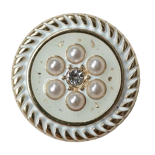 ZCHNB 10 Stück 18/23/25 mm große Perlen-Einlegeknöpfe aus Metall mit Diamant-Strass zum Nähen von Perlenknöpfen für Strickjacken Strass-Schaftknopf von ZCHNB
