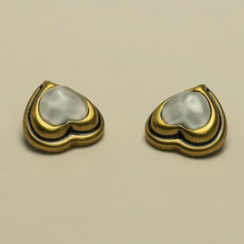 ZCHNB 10 Stück 25 mm Retro-Love-Knopf Metall-Gelee-Knopf Metall-Perlenknöpfe zum Nähen Perlenschaftknopf Perlmuttknöpfe für Strickjacken von ZCHNB