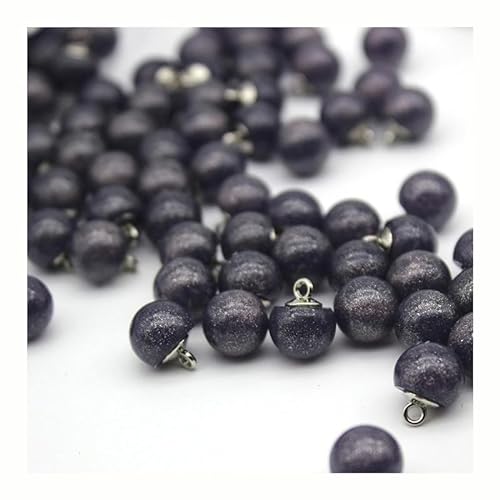 ZCHNB 10 mm 20 Stück Kugel-Metallperlen-Hemdknöpfe zum Nähen Perlenschaftknopf Perlenknöpfe für Strickjacken Schwarz Rosa von ZCHNB