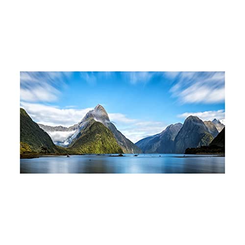 ZCHX Milford Sound Neuseeland Landschaft Leinwand Malerei Natürliche Berg Poster Wandkunst Bild for Wohnzimmer Wohnkultur (Color : DM2096, Size : 50x100 cm Unframed) von ZCHX